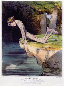 Le Beau Narcisse, caricature gravée par d